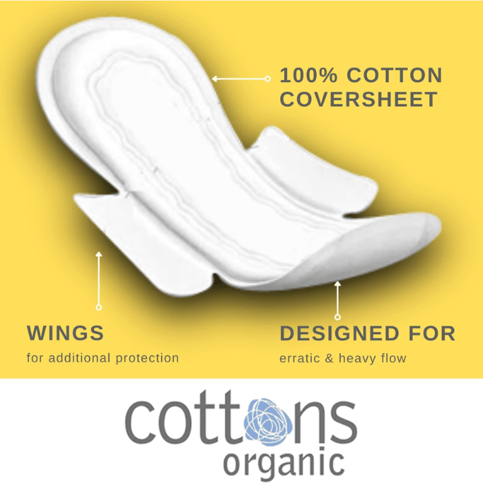 Load image into Gallery viewer, Cottons Organic Pre-Menopause Sanitary Pads With Wings Pack of 8
