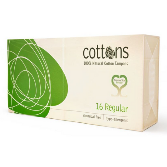 Cottons Organic Regular Tampons Without Applicator Pack of 16