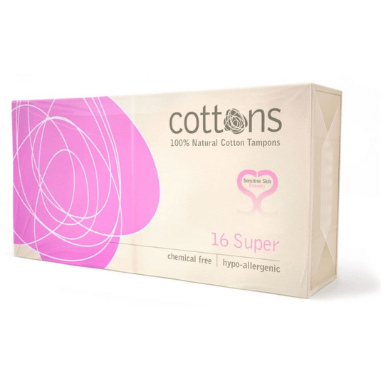 Cottons Organic Super Tampons Heavy Flow Pack of 16