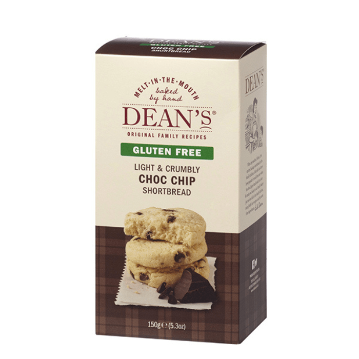 Load image into Gallery viewer, Dean&#39;s Gluten Free Light &amp; Crumbly Choc Chip Shortbread Rounds 150g
