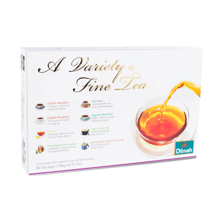 Load image into Gallery viewer, Dilmah A Variety Of Fine Teas 80 Teas Bags Gift Pack
