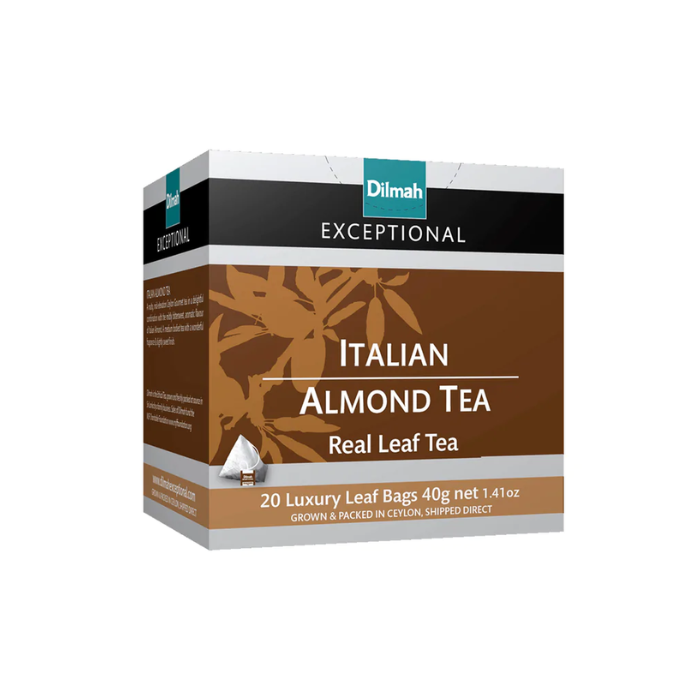 Load image into Gallery viewer, Dilmah Exceptional Italian Almond Tea 20 Luxury Leaf Tea Bags 40g
