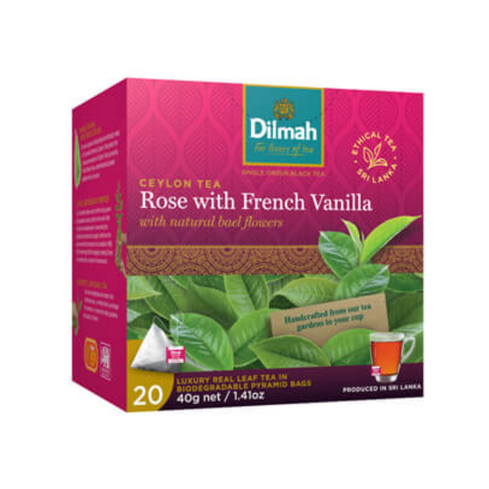 Dilmah Inspiration Rose With French Vanilla Tea 20 Leaf Tea Bags 40g