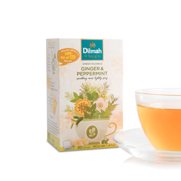 Load image into Gallery viewer, Dilmah Natural Infusions Green Rooibos, Ginger and Peppermint Tea 20 Tea Bags 40g
