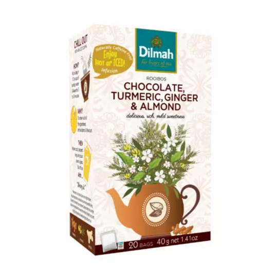 Dilmah Natural Infusions Rooibos Chocolate, Turmeric, Ginger and Almond Tea 20 Tea Bags 40g