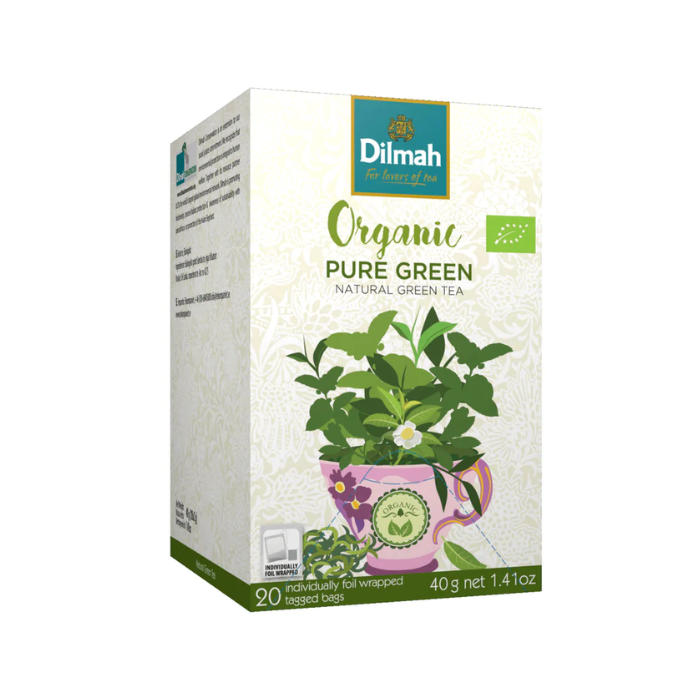 Load image into Gallery viewer, Dilmah Organic Pure Green Tea 20 Tea Bags 40g
