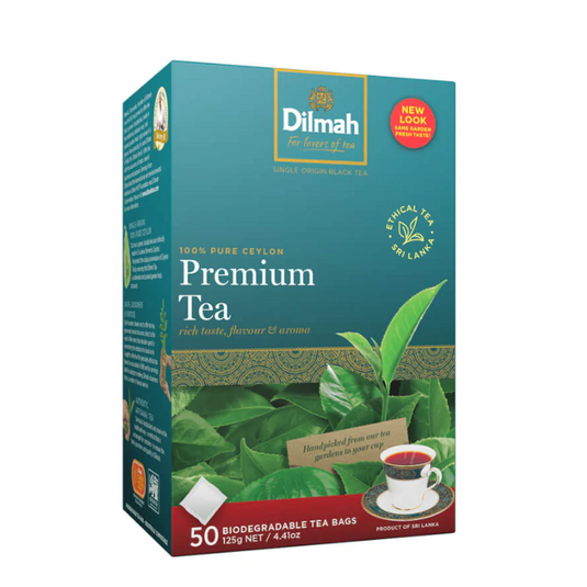 Dilmah Premium Ceylon Black Tea  50 Tagless Tea Bags 125g