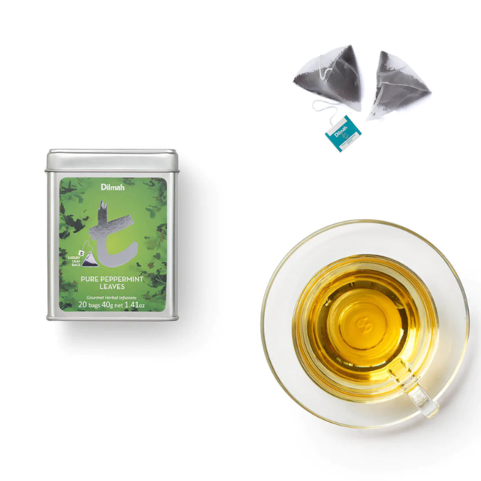 Load image into Gallery viewer, Dilmah t-Series Pure Peppermint Leaves Tea 20 Luxury Leaf Tea Bags 40g

