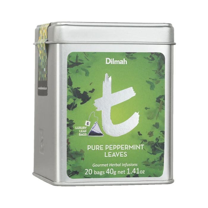 Load image into Gallery viewer, Dilmah t-Series Pure Peppermint Leaves Tea 20 Luxury Leaf Tea Bags 40g
