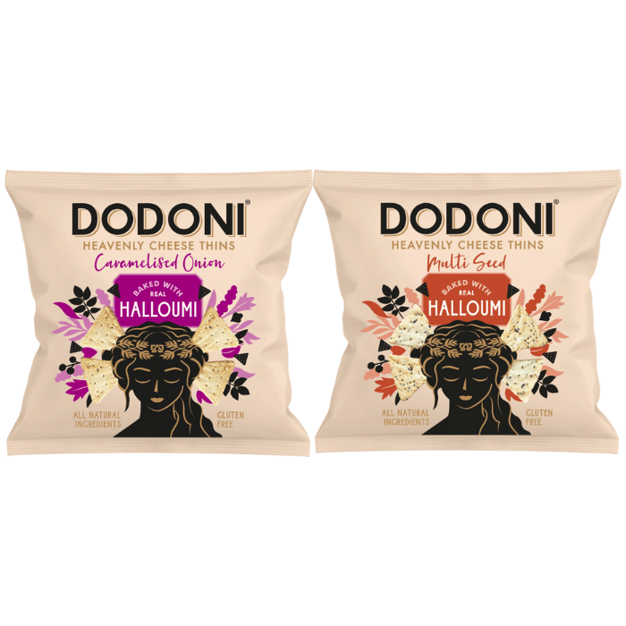 Load image into Gallery viewer, Dodoni Heavenly Cheese Thins Drinks Party Halloumi Savoury Snacks 2x 80g
