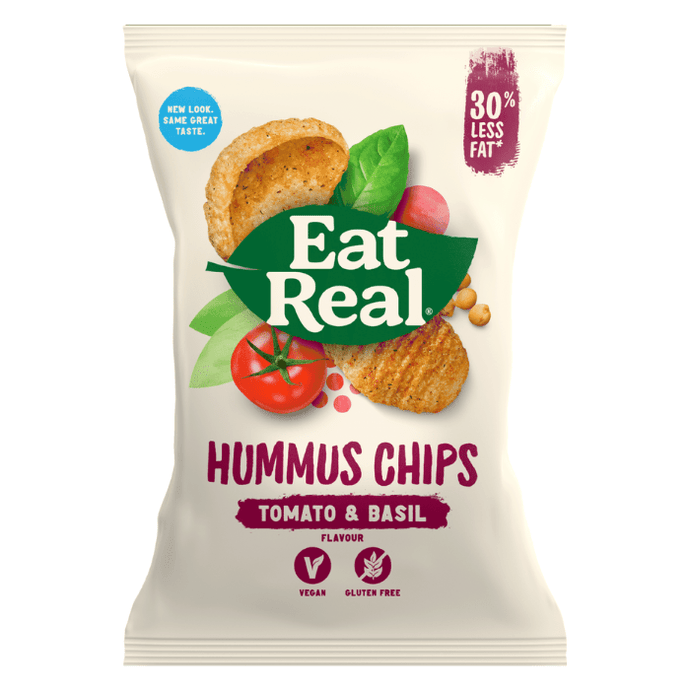 Eat Real Vegan Hummus Chips Tomato & Basil 135g