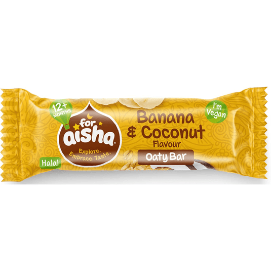 For Aisha Banana & Coconut Halal & Vegan Oaty Snack Bars 125g