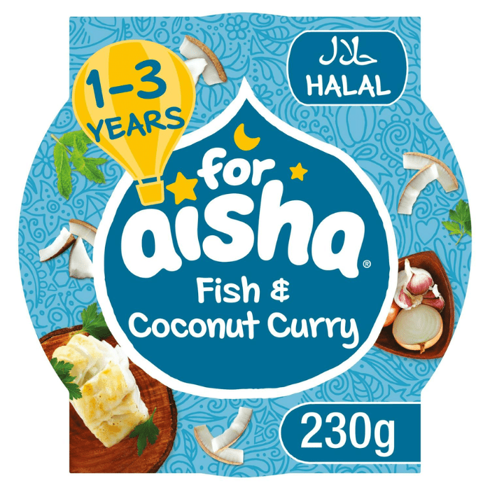 Load image into Gallery viewer, For Aisha Halal Baby Food Cambodian Fish &amp; Coconut Curry Tray 230g
