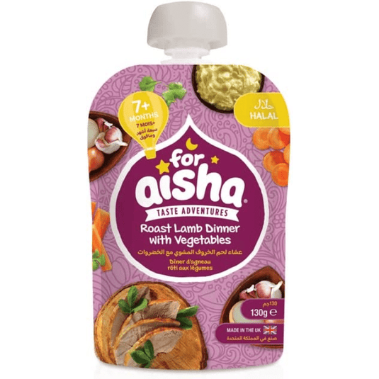 For Aisha Halal Baby Food Roast Lamb With Vegetables Pouch 130g