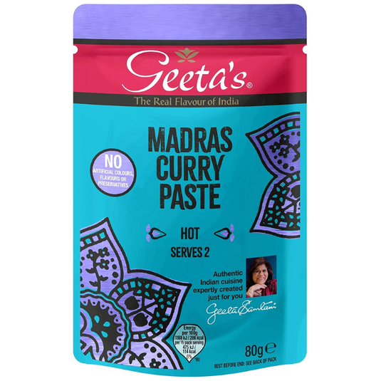 Geeta's Madras Curry Paste Hot Spice 80g