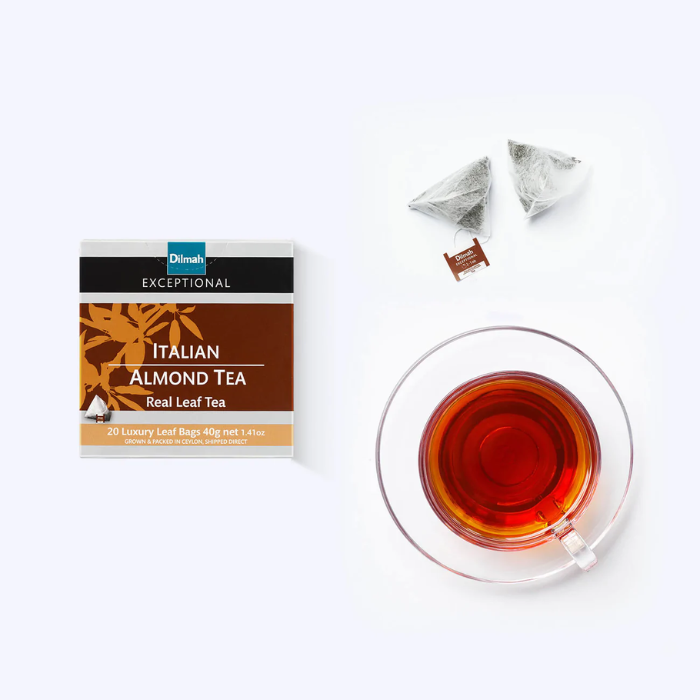 Load image into Gallery viewer, Dilmah Exceptional Italian Almond Tea 20 Luxury Leaf Tea Bags 40g
