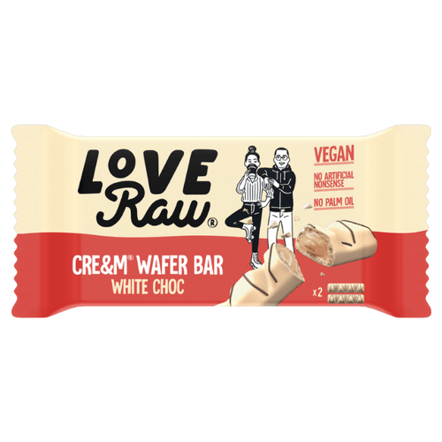 LoveRaw Cream Wafer Bar Plant-Based White Choc 45g