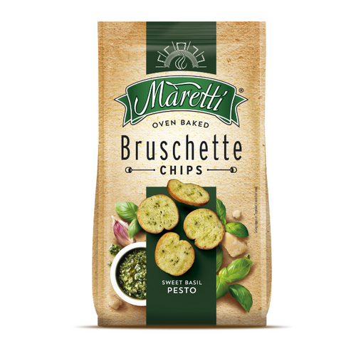 Maretti Oven Baked Bruschette Chips Sweet Basil & Pesto