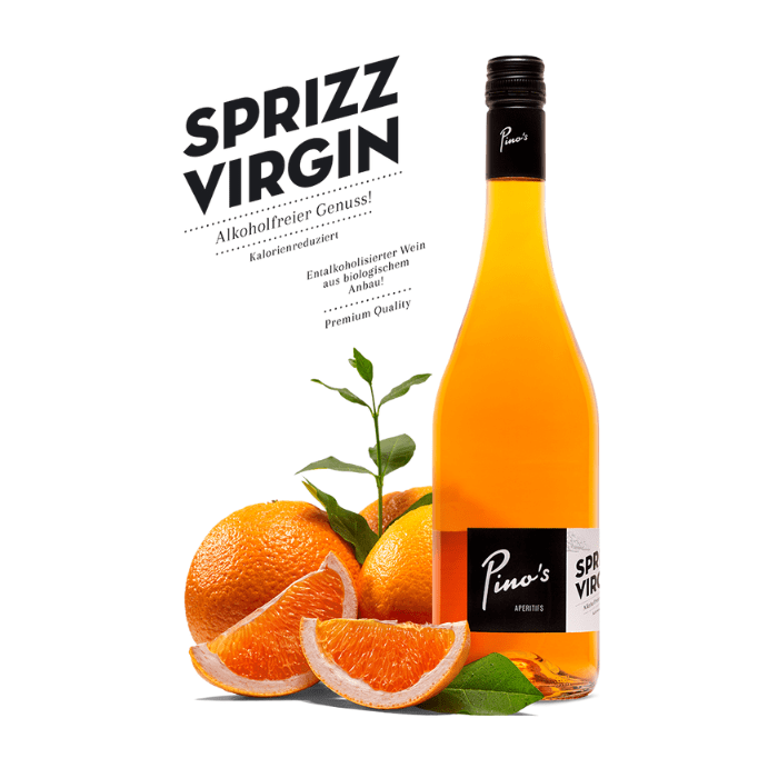 Load image into Gallery viewer, Pino&#39;s Sprizz Virgin Bitter Orange Non-Alcoholic Vegan Wine 250ml
