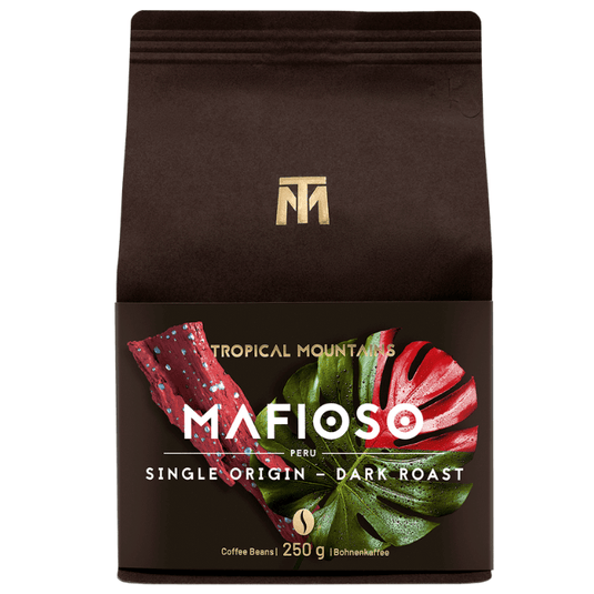 Tropical Mountains Mafioso Espresso Organic Coffee Beans Dark Roast 250g