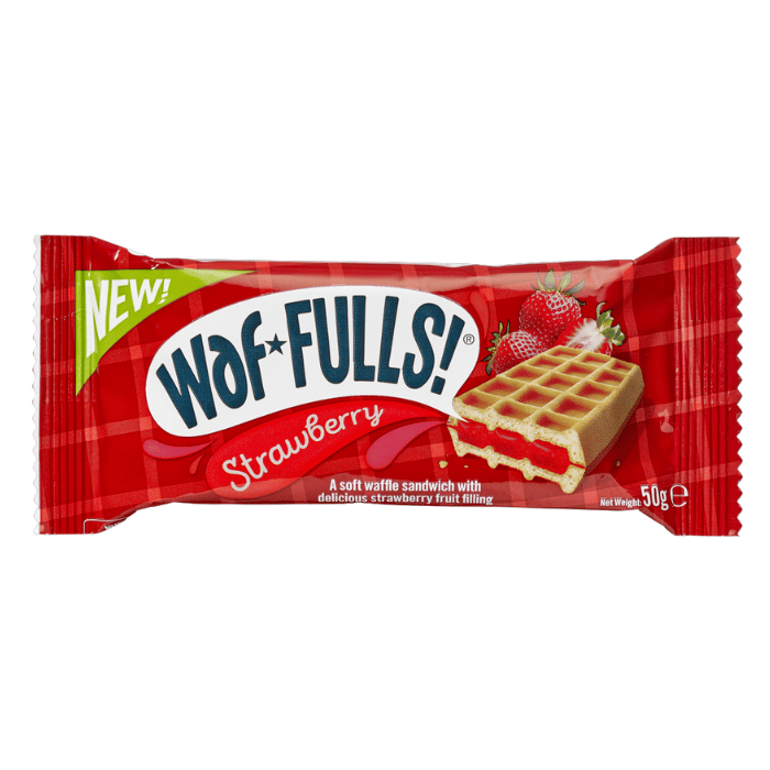 Load image into Gallery viewer, Waffulls On-The-Go Snack Strawberry Waffle Sandwich 50g Case Box of 12
